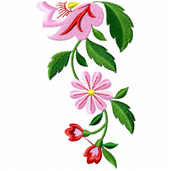 Flowers And Tree Embroidery Design 5